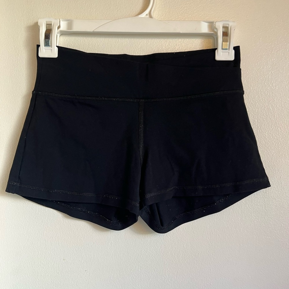 Forever 21, S, black, athletic shorts, spanks, spandex, Layered patterned waist